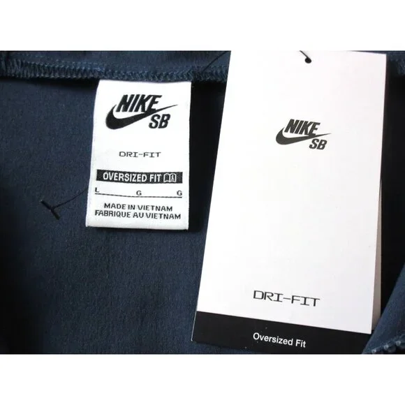 Nike SB Men's Anorak 1/2 Zip PO Skate Jacket Size Large Navy Blue Turquoise NWT - Picture 10 of 10